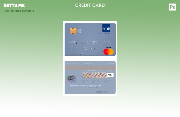 Модерен стил Шаблон за мастер картички на Палау АДБ банка